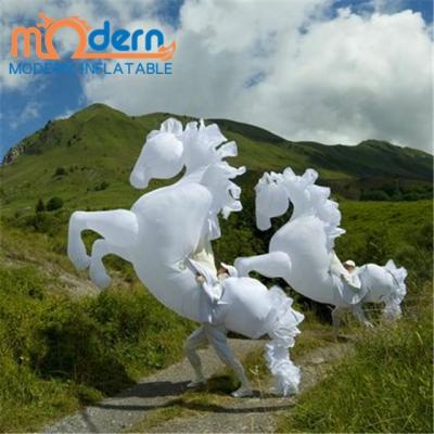 China For Parade Street Parade Performance Colorful Lighting White Horse Inflatable Walking Costume for sale