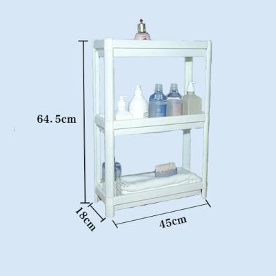 China Sustainable Competitive Price OEM Durable Bathroom Plastic White Storage Shelf for sale