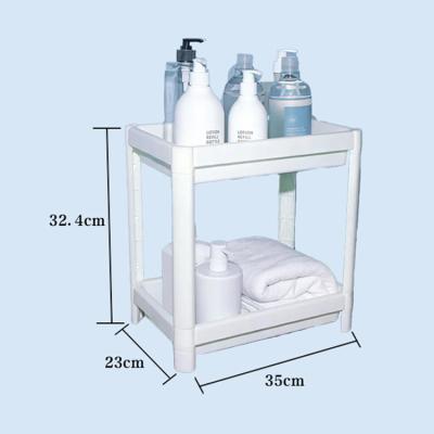 China Factory Sustainable Wholesale Accept Custom Made Plastic White Bathroom Storage Shelf for sale