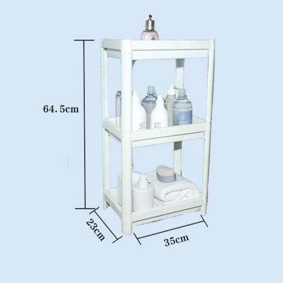 China Viable Discount Price Customized Plastic Bathroom Storage Shelf White Rack for sale