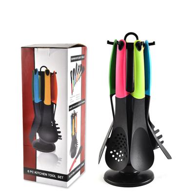 China Manufacturer Direct Kitchen Cooking Stocked Utensils 6 Piece Kitchen Tools Utensil Set Nylon Cookware Sets for sale