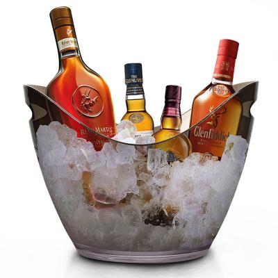 China Eco-friendiy Viable Cheap Price Factory Directly Sell Transparent Acrylic Plastic Ice Bucket Wine Ice Bucket With Custom Logo for sale