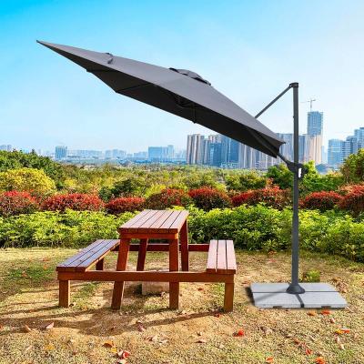 China Roma Large Size 3x3M Cantilever Parasols Outdoor Modern Aluminum Patio Umbrellas Crank Lift Umbrellas for sale