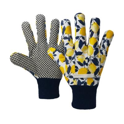 China Good Selling Garden Anti-Slip Gloves With PVC Dots Printed Canvas Anti-Slip Safety Work Wear-Resistant Durable Breathable Gloves for sale