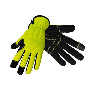 China Safety Working Mechanic Gloves Touch Screen Flexible/Durable/Breathable/Wear-Resisting Fingertips for Driving Recycling Gardening Building for sale