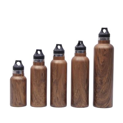 China Leather Top Handle Insulated Drinks Bottle Double Wall Type for sale