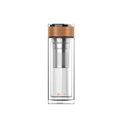 China BPA FREE Insulation Glass Tea Bottles With Stainless Steel Tea Strainer for sale