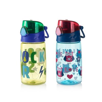 China Custom 450ml Outdoor Insulated Children Kids Water Bottles With Sipper Straw for sale