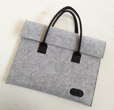 China Large Capacity Laptop Bag Fashionable Felt Felt Laptop Case Cover Felt Eco-friendly Felt Computer Case With Handle for sale