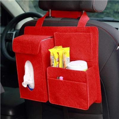 China Felt Eco-Friendly Adjustable Multi-Function Car Backseat Storage Organizer Back Seat Organizer Holder Pocket Storage for sale