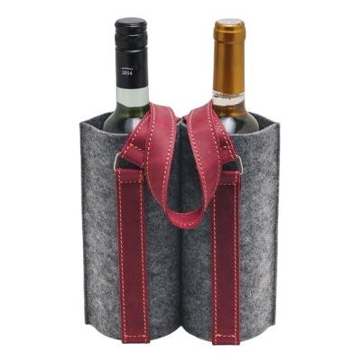 China Eco Friendly Felt Wine Tote Two Bottles Carrier for sale