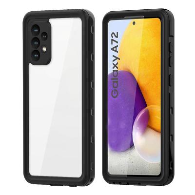 China Hot Selling Shockproof Built In Waterproof Screen Protector Black Case For Samsung A72 4G for sale