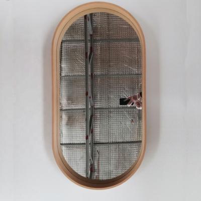 China 2022 Wholesale Minimalist Wood Frame Mirror MDF Mirror Home Decor Oval Mirror for sale