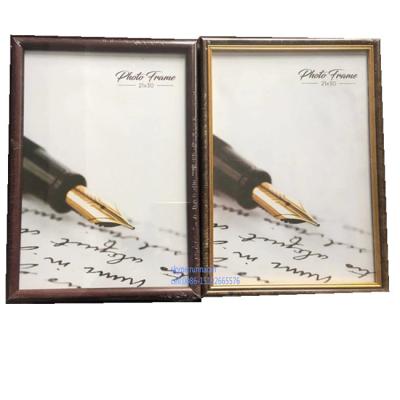 China Wholesale Handmade Dark Gold Striped Color PS Stand Casting Photo Frame Display Poster Plastic Frame 4x6x8x10x12x20x15 A4 Sizes for sale