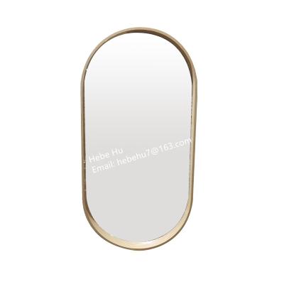 China Art Decor Factory New Design Classic Dressing Mirror 60x90cm Wall Shape Bathroom Mirror Oval Natural Wood Decoration 80x100cm for sale