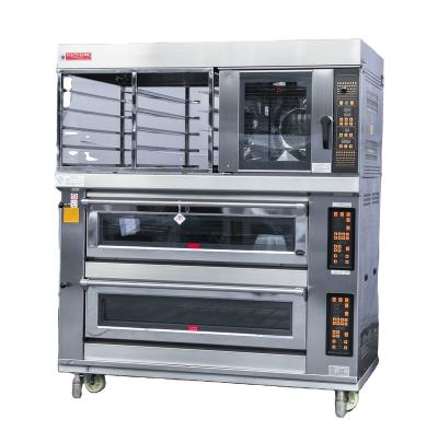 China Snack Factory Commercial Bakery Equipment Electric Combination Ovens, Deck Oven Plus Oven + Convection Rack for sale