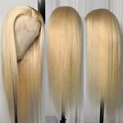 China Directly Ready to Ship 613 HD Lace Headband Wig Blonde Lace Front Wig Human Hair Straight 13*4 Lace Hair Wigs For Black Women for sale