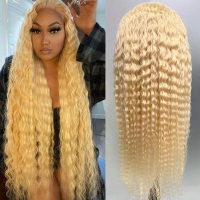 China Honey Blonde Curly Transparent Lace Front Wig 613 Body Wave 13x4 Remy 180% Colored 13x6 For Women Hair Wig for sale