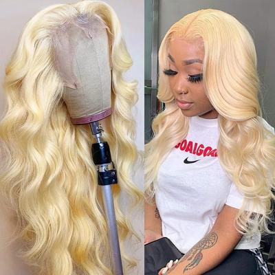 China Honey Blonde Colored Brazilian Remy Full Lace Wig 13x4 13x6 613 Body Wave Lace Front Human Hair Wigs For Women for sale