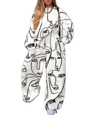 China High quality viable women's hoodies and sweatshirts long sleeve o-neck pants two-piece set for sale