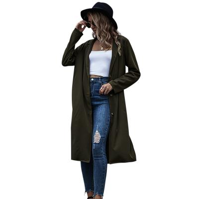 China Women's Ditch Coat Single Breasted Long Suit QUICK DRY Casual Coat Cardigan for sale