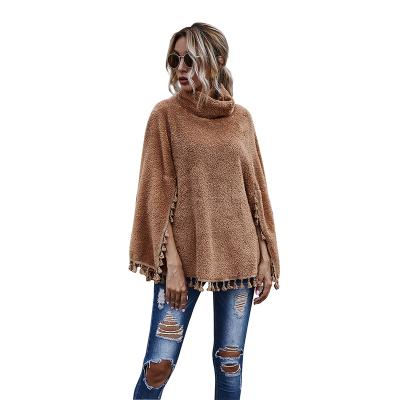 China QUICK DRY Thin Fitted Cape Turtle Neck Solid Color Long Sleeve Brim Coat For Women for sale