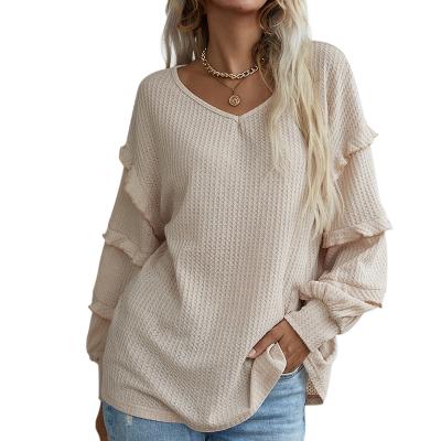 China Latest Winter Women's Fleece Crewneck Sweatshirt Women's Ladies Thin Knitted Sweatshirts Simple Long Sleeve Long Sleeve for sale