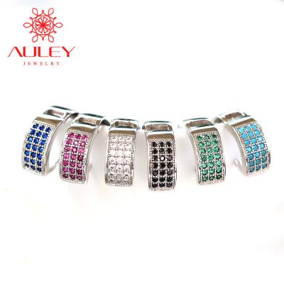 China Auley CLASSIC High Quality Sample Color Cubic Zircon Comma Stud Earrings For Women for sale