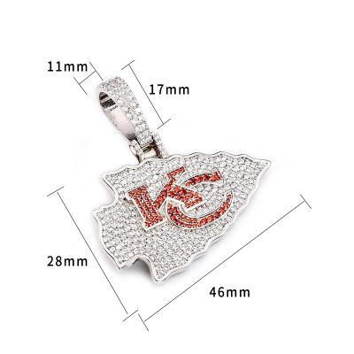 China CLASSIC Factory Kansas Zirconia Championship Charms CZ Brass Pendant Necklace Chains for sale