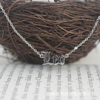 China High Polished Shiny Zodiac Necklace Designer Jewelry 2021 Custom Design 925 Sterling Silver Zodiac Sign Charms Pendant for sale