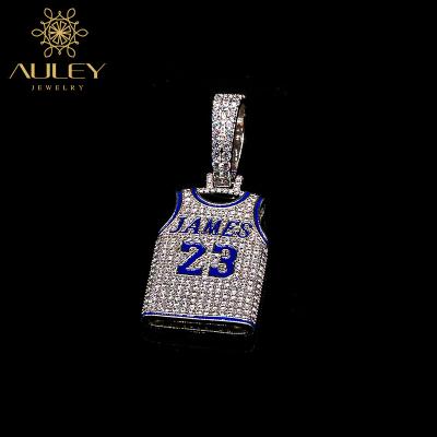 China High Quality Custom Basketball Team Star Jersey James 23 Hip Hop Jewelry Iced-out Gold Pendant Men for sale