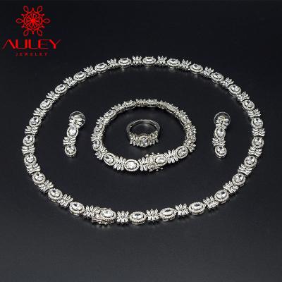 China Elegant Necklace/Bracelet/Earrings Ring Set from Sterling Silver Jewelry Sets Crystal for sale