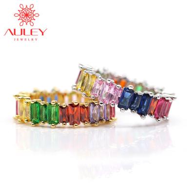 China BOHEMIA Jewelry Wedding AAA High Quality Colorful Rainbow Crystal Zircon Rings for sale