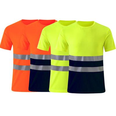 China Water Make Hi Vis Safety Workwear Reflective Polo Shirts Quick Dry Resistant Short Sleeve T-Shirts for sale