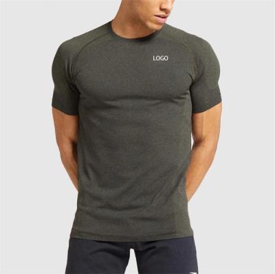 China OEM QUICK DRY Fitness Custom Slim Fit Gym Sports Seamless T-Shirt For Men Tall Tall Custom T-Shirts for sale