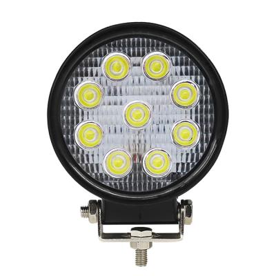 China Diecast Aluminum Housing 27W Tractor Round LED Work Light Lamp 27w LED Offroad Working Auto Work Light for sale