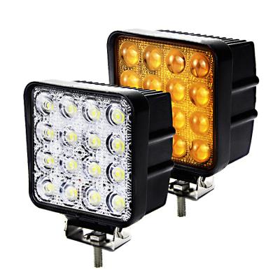 China 24v 12v diecast aluminum housing spot led light 4x4 4inch 48w offroad led work light for 4wd car truck tractor boat trailer for sale