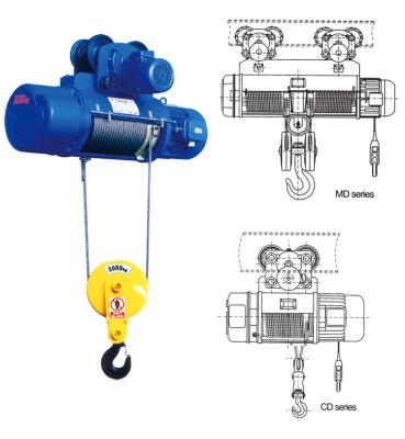 China Lifting goods 2 ton electric wire rope wire rope hoist electric hoist trolley for sale for sale