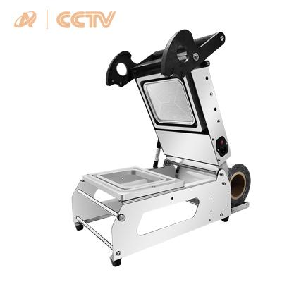 China FR220E-1 Manual Food Press Tray Sealer Desktop Fast Food Box Roll Film Sealing Machine for sale