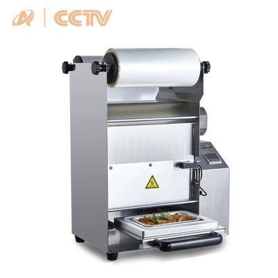 China DF250T Tray Sealer Desktop Fast Food Automatic Food Box Roll Film Sealing Machine for sale