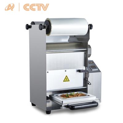 China DF250T-1 Tray Sealer Desktop Fast Food Automatic Food Box Roll Film Sealing Machine for sale