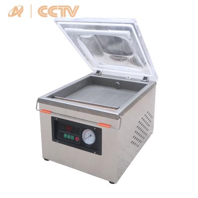 China Desktop Food Clamshell Body Vacuum Sealing Packing Machine Flip Top Single Chamber Food Vacuum Sealer for sale