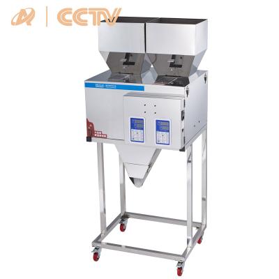 China 10-999g Food Double Head Granule Powder Granule Weighing Filling Machine Semi Automatic Particle Packing Machine for sale