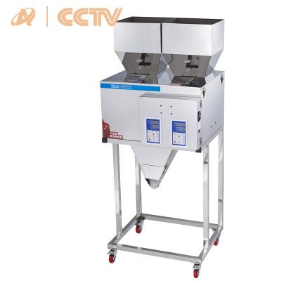 China 10-9999g Food Double Head Granule Powder Granule Weighing Filling Machine Semi Automatic Particle Packing Machine for sale