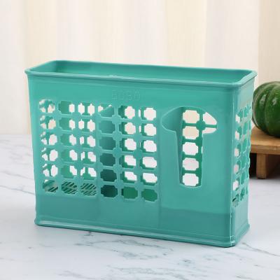 China Wall Mounted Type Luxury Simple Cavity Light Style Chopstick Tube Household Kitchen Tableware Storage Basket Shelf for sale