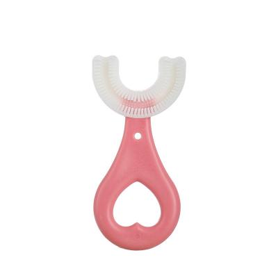 China Factory direct sale durable ultra-fine soft hair children's U-shaped toothbrush for sale