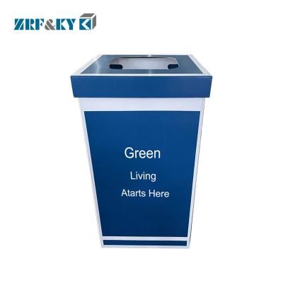 China Recycled Materials Custom Bins Waste Bins Eco - Friendly Recyclable Corrugated Paper Trash Can for sale