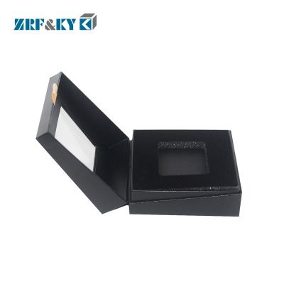 China Handmade Custom Black Square Watch Box Logo Watch Boxes Gift Packaging Cardboard Packaging Box for sale