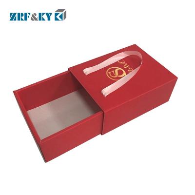 China China Handmade Factory Direct Supply Bespoke Drawer Paper Box With Sliver Handle, Paper Carry Box With Handle for sale