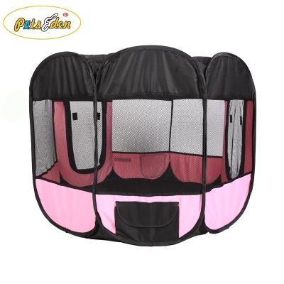 China Sustainable Camping Pet Playpen Soft Sided Puppy Playpen Pop Mesh Kennel Fence Tent for sale